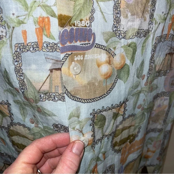Pacsun Men’s NWOT Linen Tropical Tiki Hawaiian Button Down Vacation Shirt Medium - Picture 5 of 10